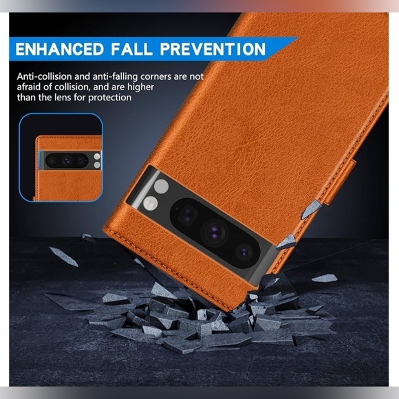 ZZXX GOOGLE PIXEL 8 PRO CASE LEATHER WALLET 6.7 INCH BEOWN TAN NEW - Picture 7 of 10